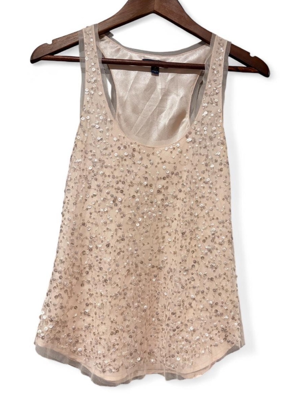 American Eagle Sequin Tank Top | Light Pink | Size 2